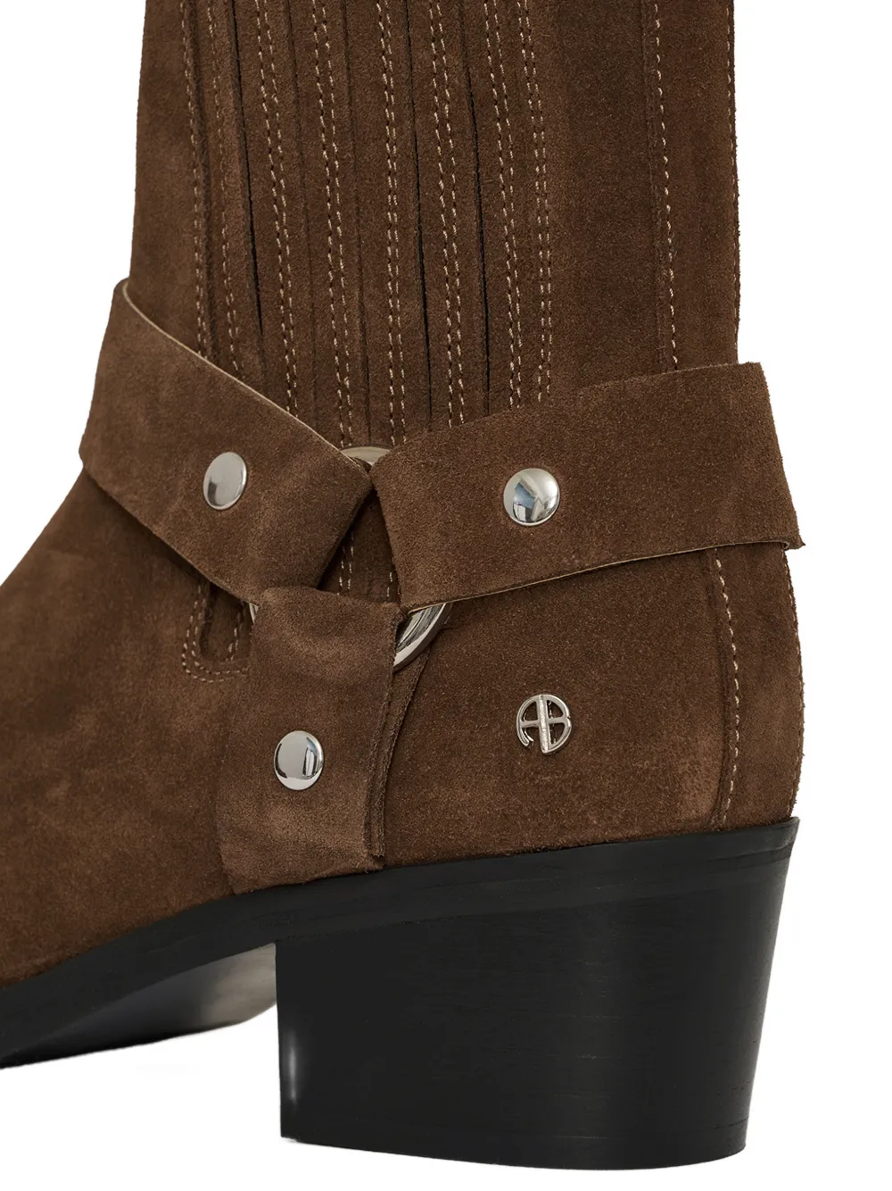 ANINE BING mid biker boots tobacco Bruin