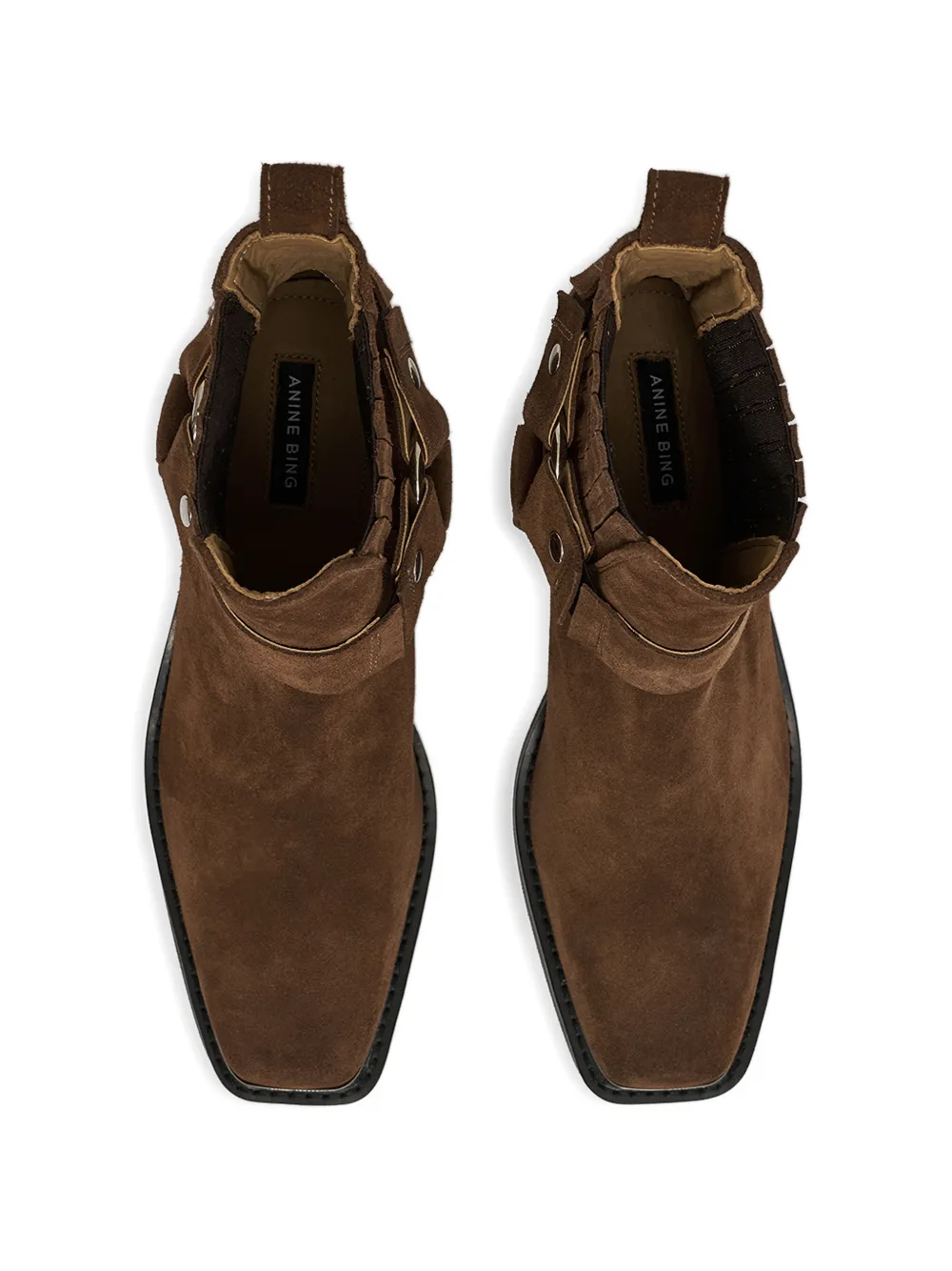 ANINE BING mid biker boots tobacco Bruin