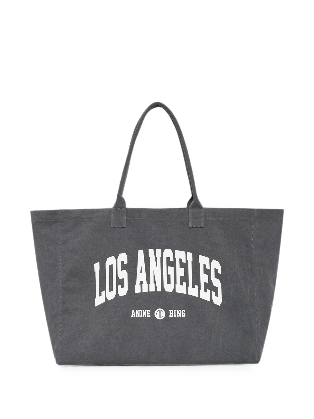 ANINE BING Leo canvas tote Los Angeles University - washed grey