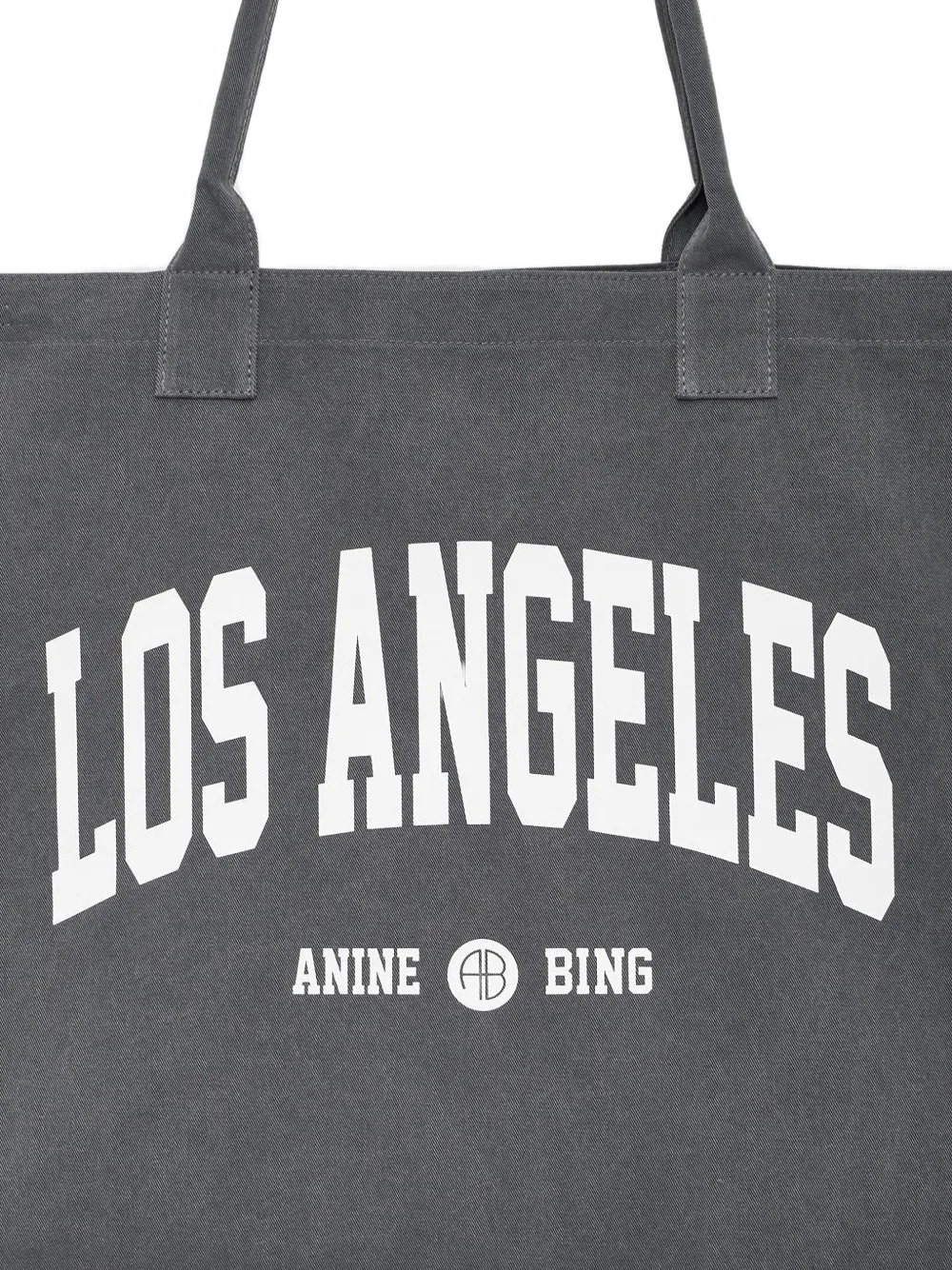 ANINE BING Los Angeles University Leo canvas shopper Grijs