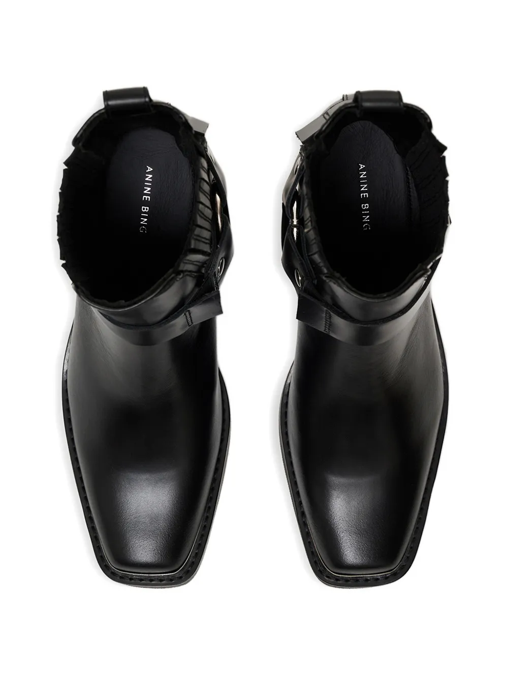 ANINE BING mid biker boots black Zwart