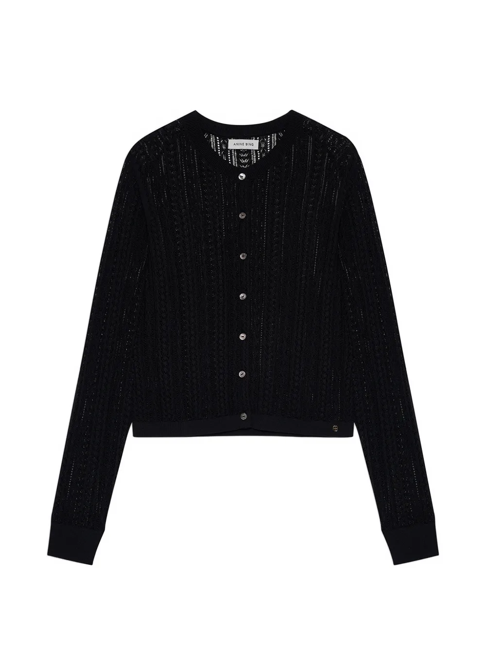 ANINE BING Moni crop cardigan - black