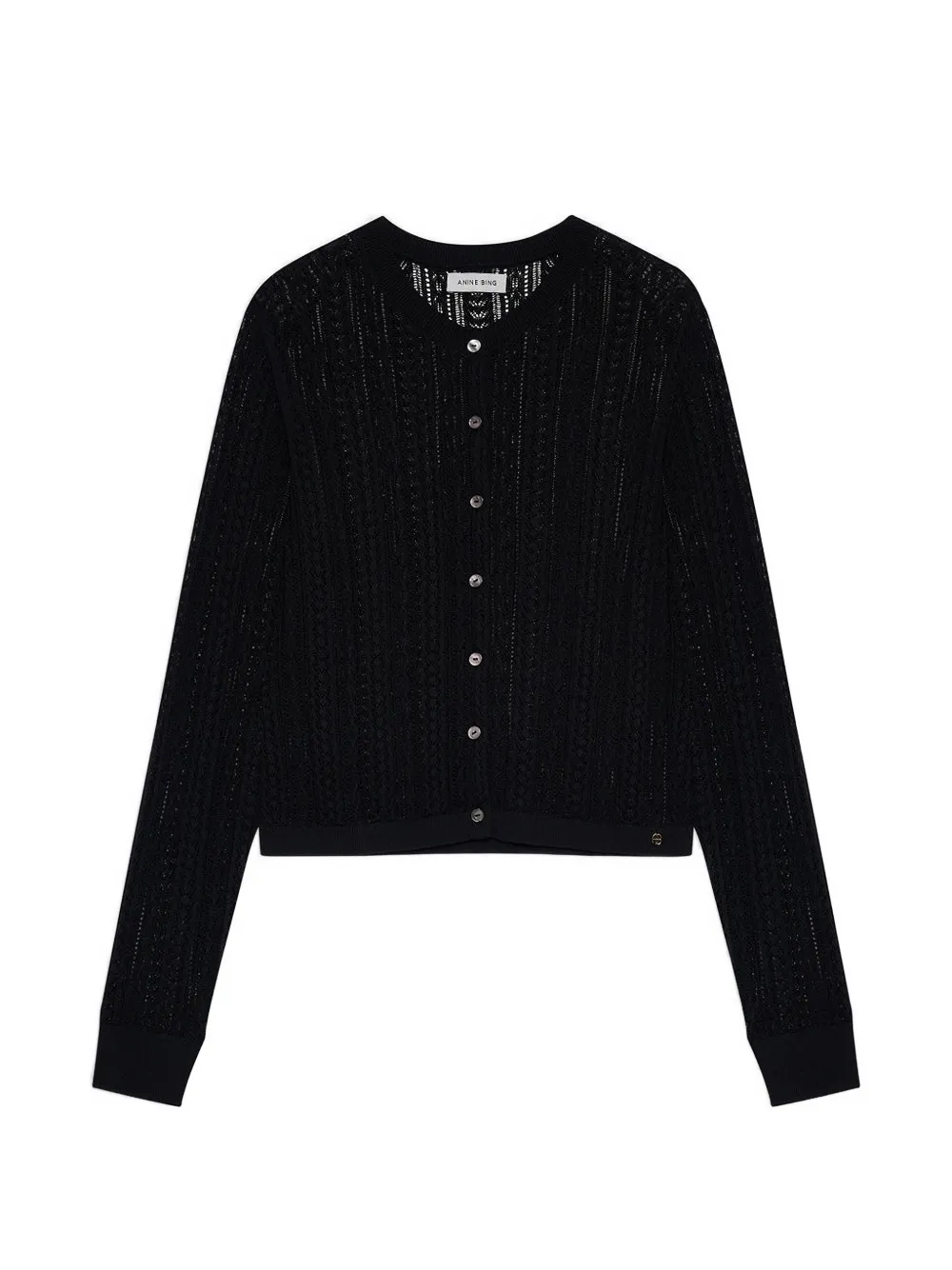 ANINE BING Moni cropped vest Zwart