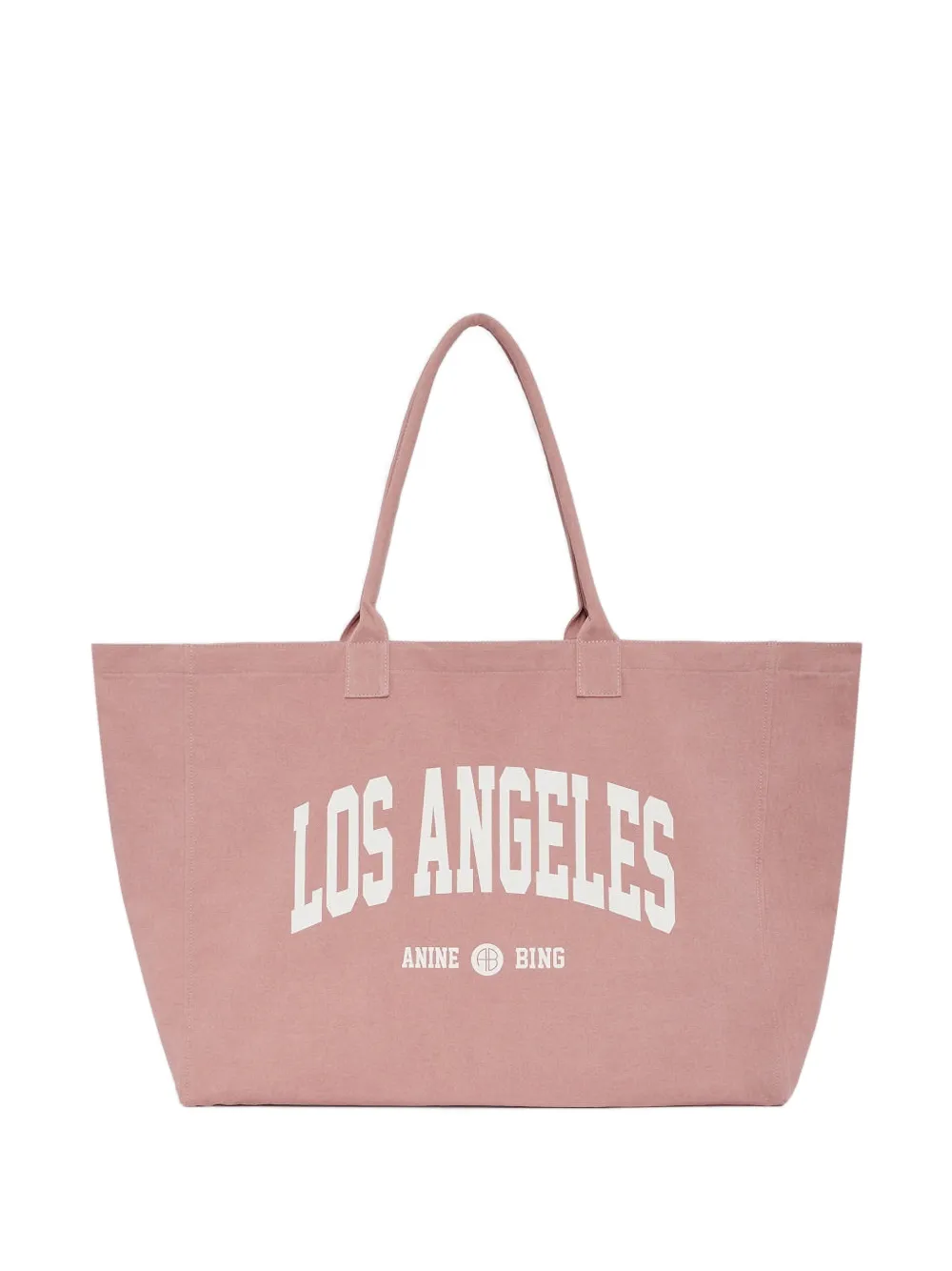 ANINE BING Leo canvas tote Los Angeles University - earth red