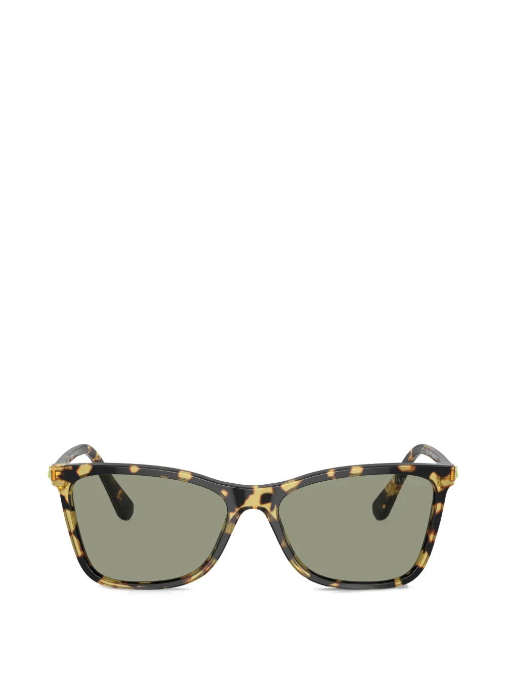 Swarovski strass-embellished rectangle-frame sunglasses - Braun