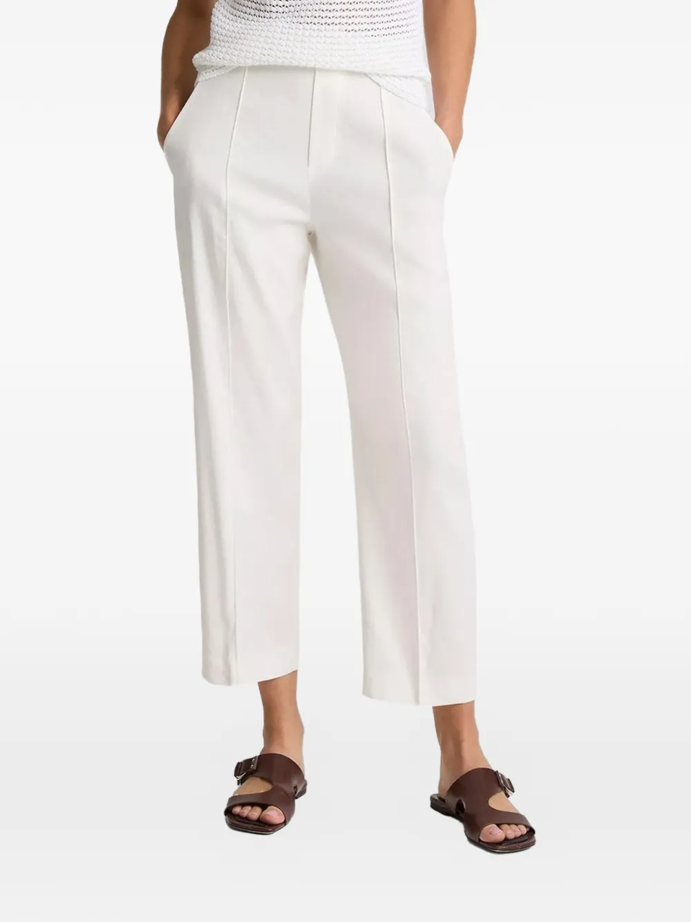 Vince Tapered Pull-on Trousers In White