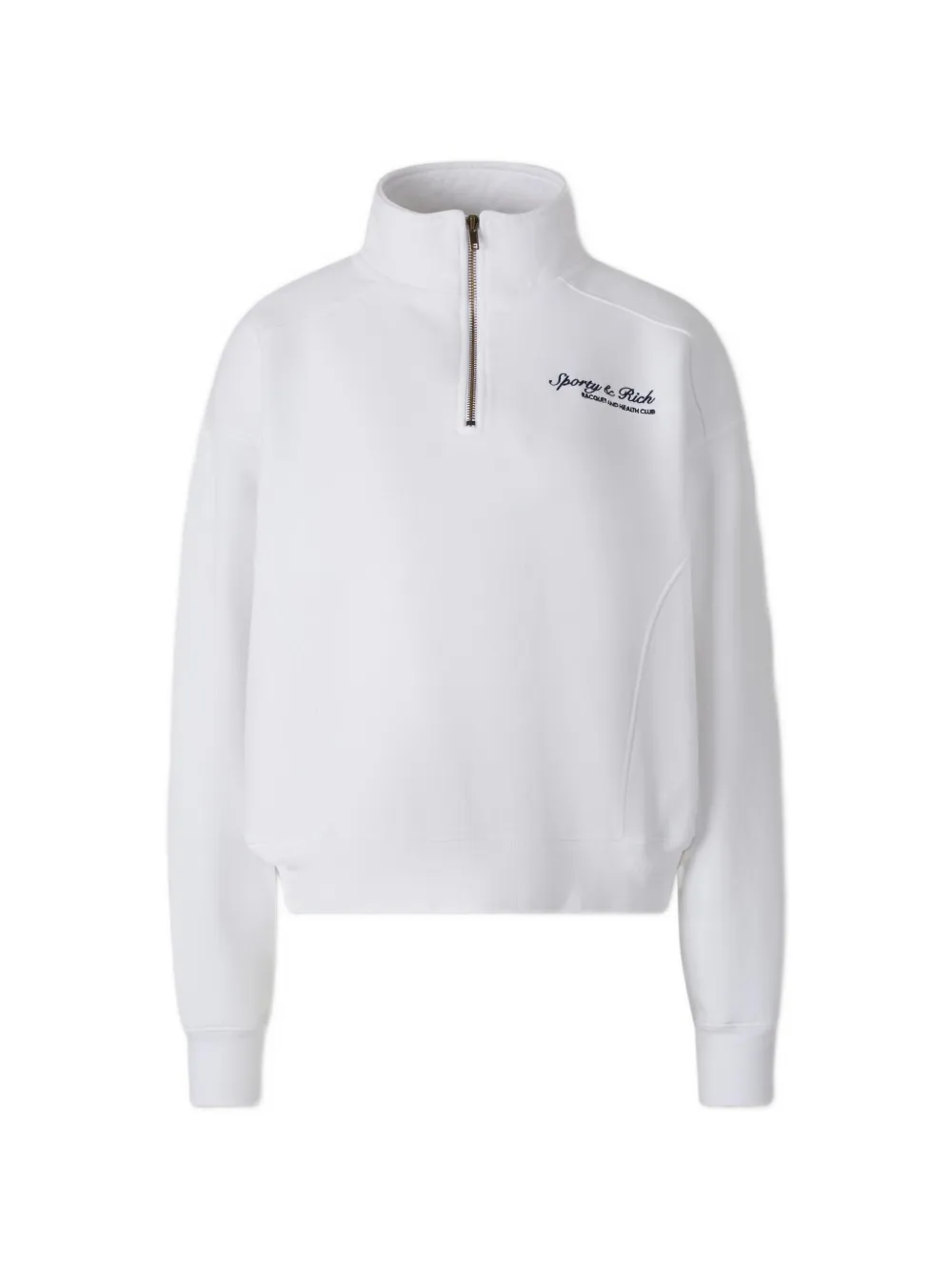 Sporty & Rich Syracuse logo-embroidered quarter-zip sweatshirt - Weiß