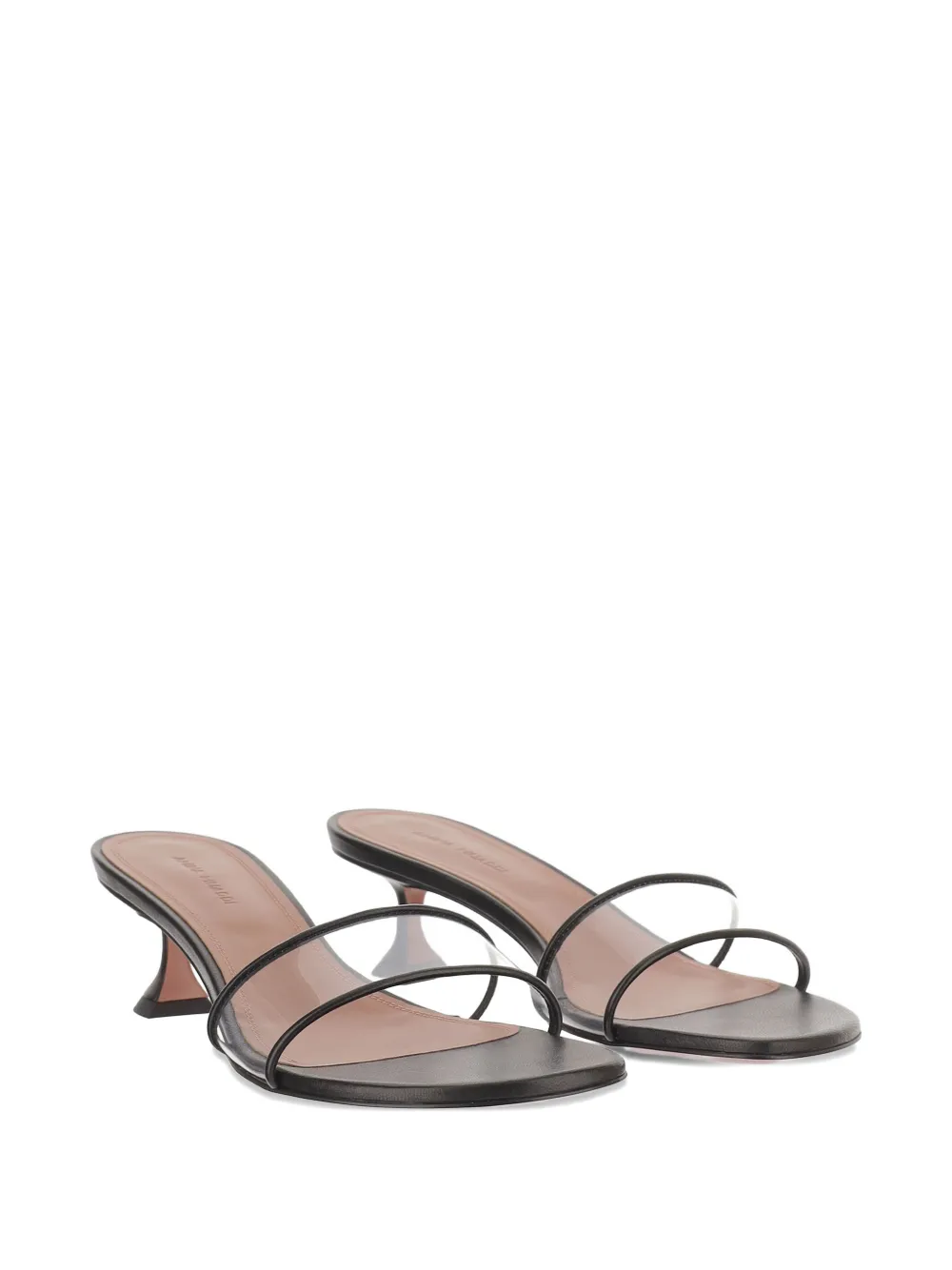 Amina Muaddi Andreea transparent-strap heeled sandals Zwart