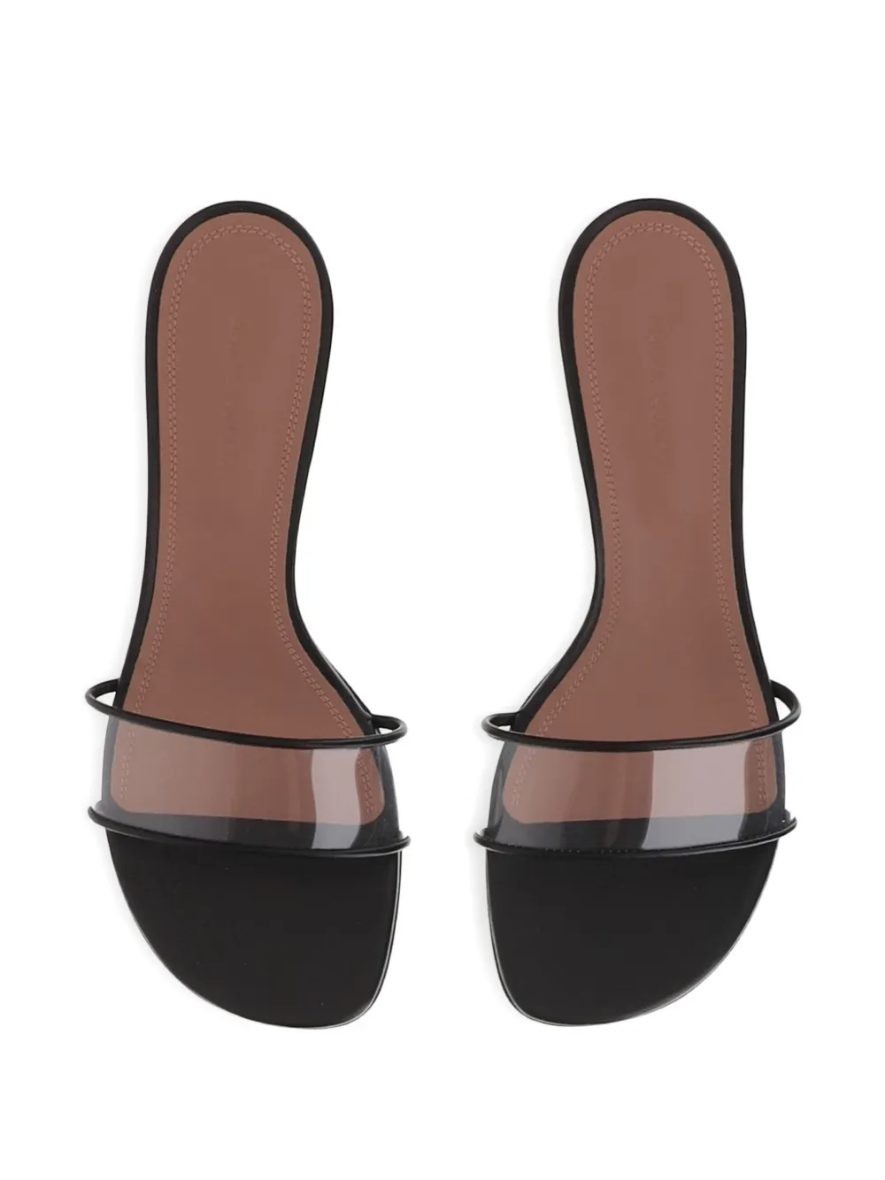 Amina Muaddi Andreea transparent-strap heeled sandals Zwart