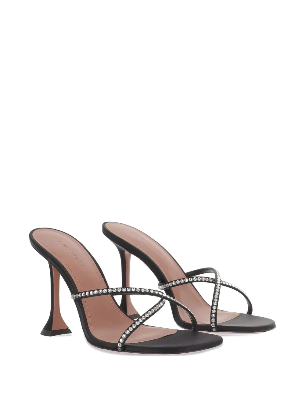 Amina Muaddi Sally crystal-embellished heeled sandals Zwart
