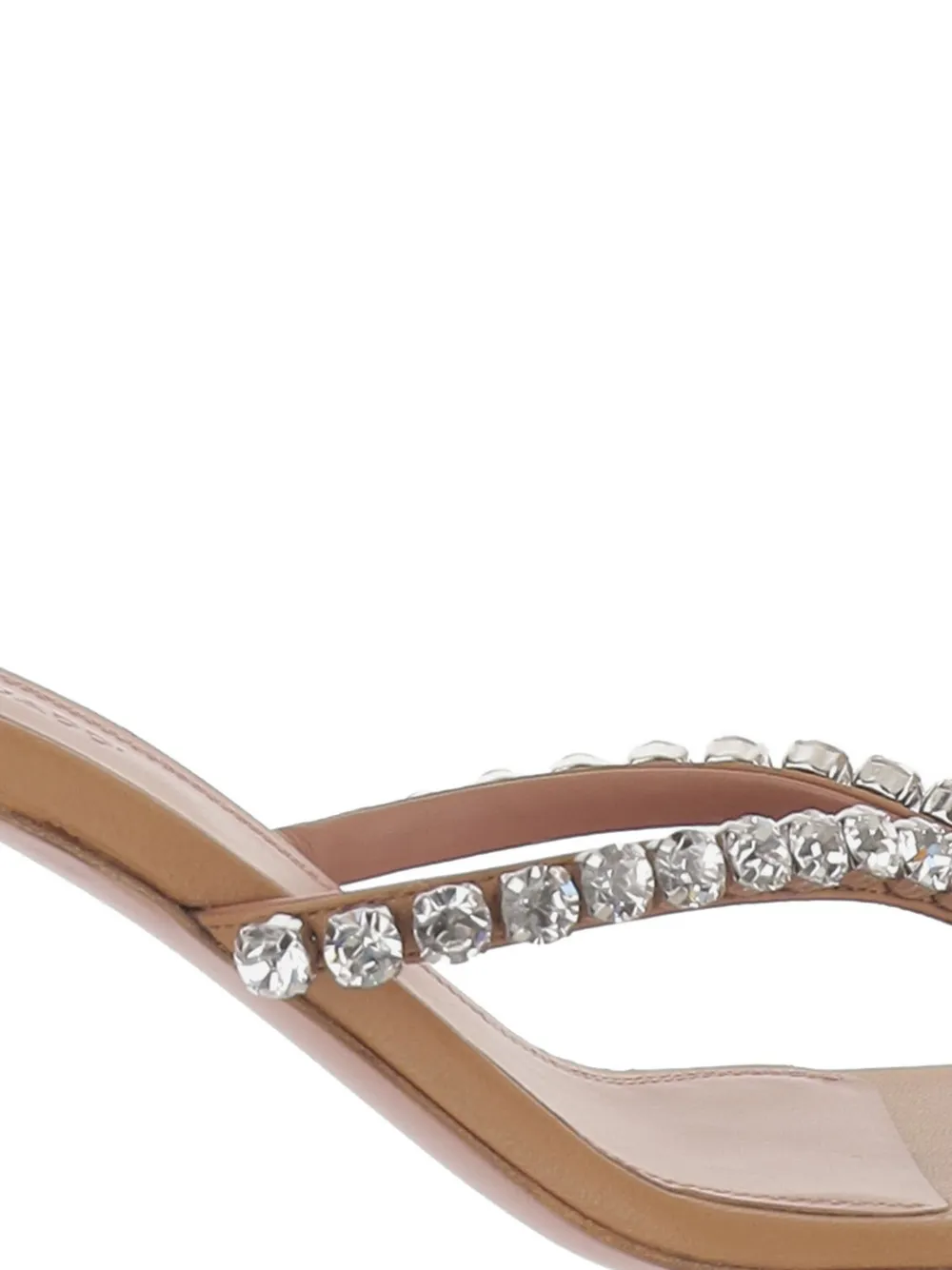 Amina Muaddi Gigi crystal-embellished heeled sandals Beige