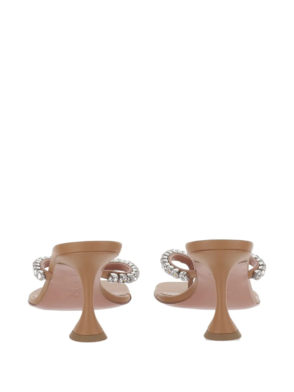 Amina Muaddi Gigi crystal-embellished heeled sandals Beige