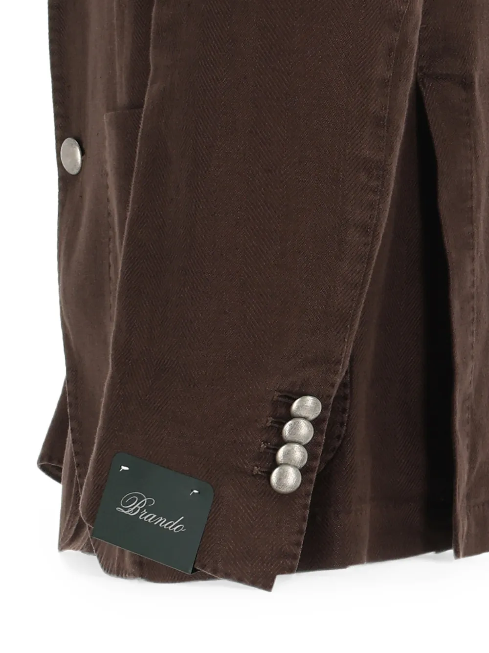 BRANDO Blazer met enkele rij knopen en visgraatpatroon Bruin