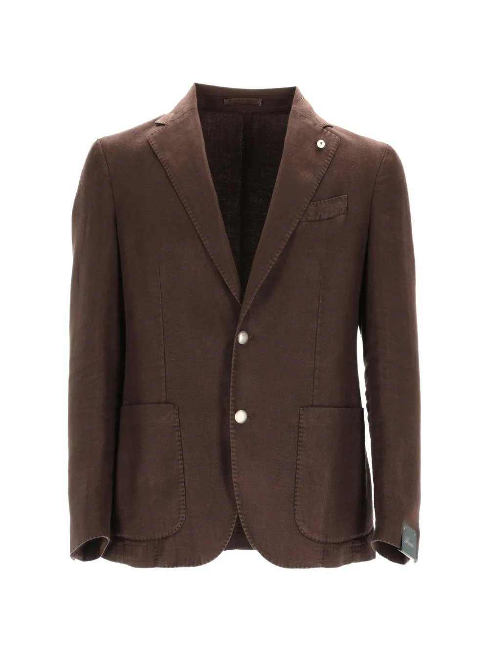 BRANDO herringbone-weave single-breasted blazer - Brown