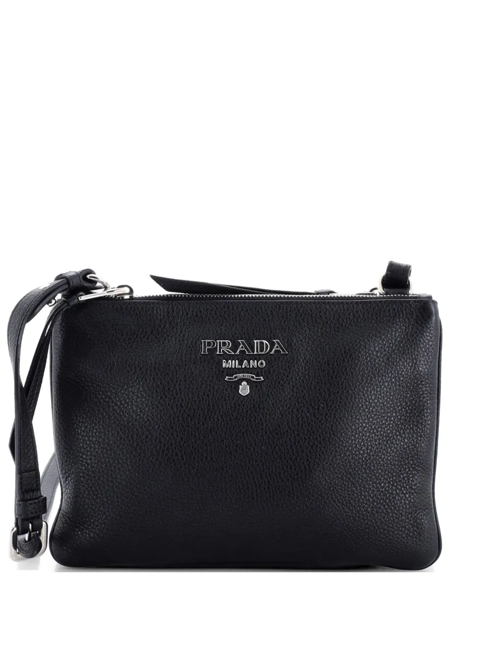 Prada Pre-Owned Double Zip Vitello Phenix Small crossbody bag - Black