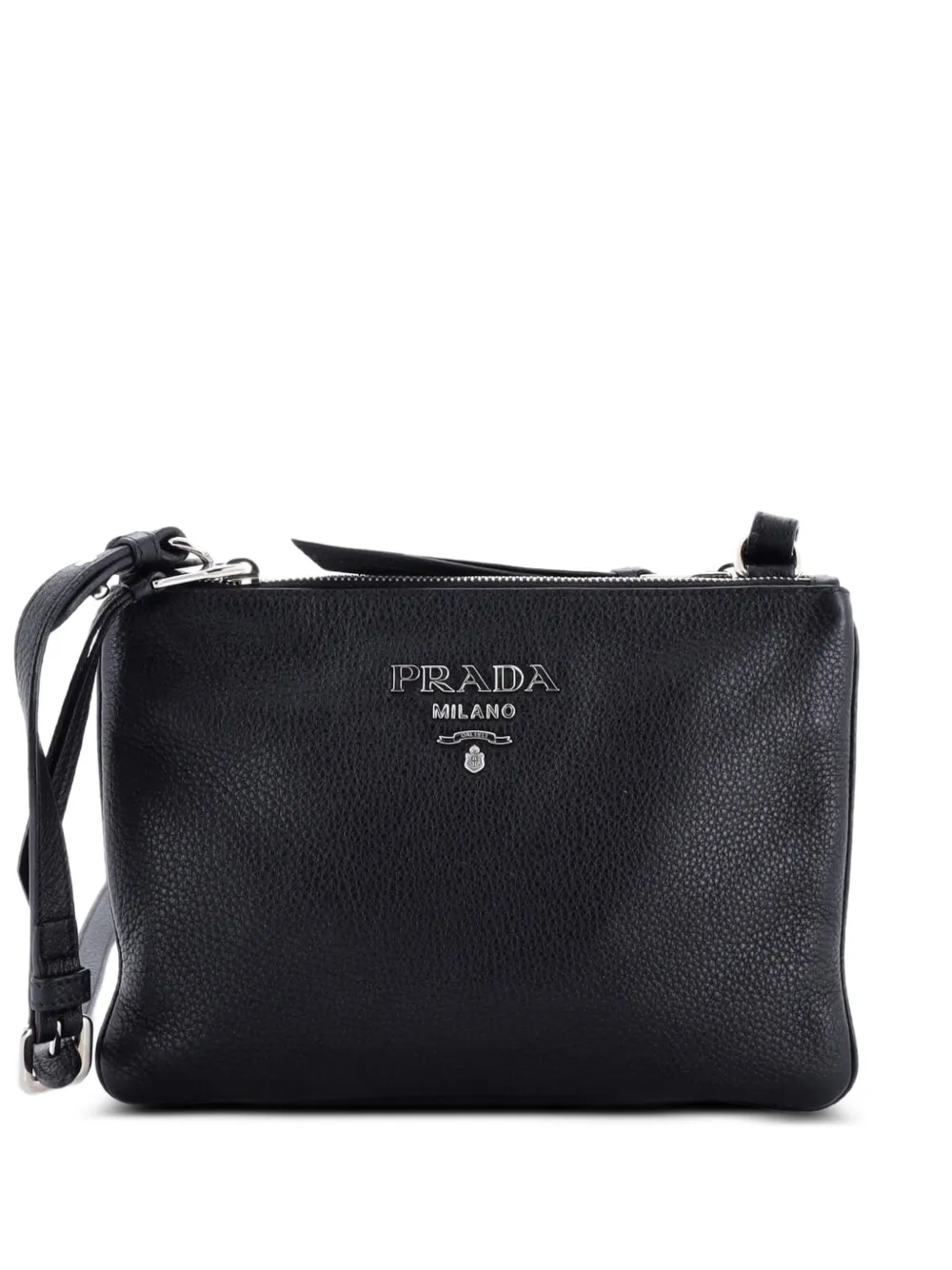 Prada Pre-Owned Double Zip Vitello Phenix Small crossbody bag - Black