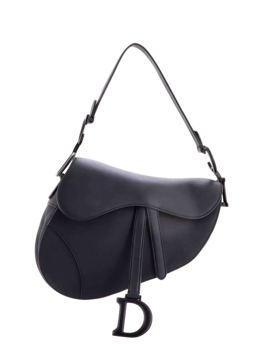 Christian Dior Pre-Owned Ultra Matte Saddle Handbag Leather Medium shoulder bag - Black