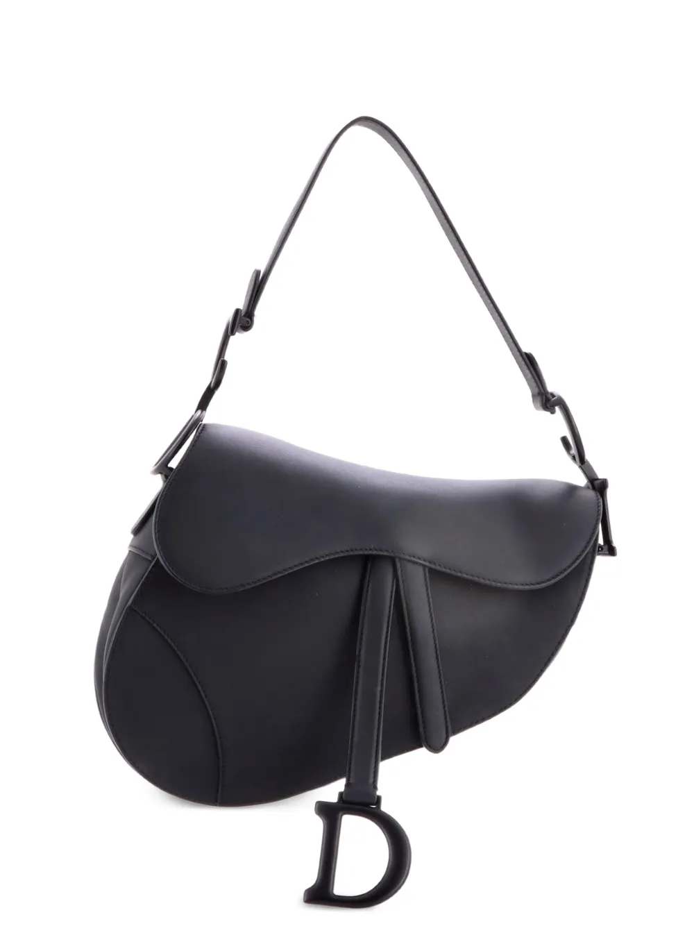 Christian Dior Pre-Owned Ultra Matte Saddle Handbag Leather Medium shoulder bag - Black