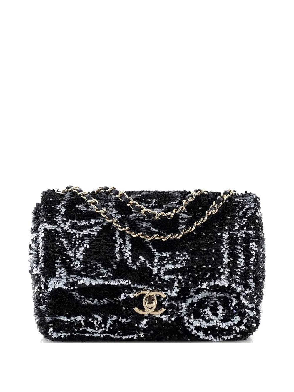 CHANEL Pre-Owned Mini Lucky Symbols Schultertasche mit Pailletten - Schwarz