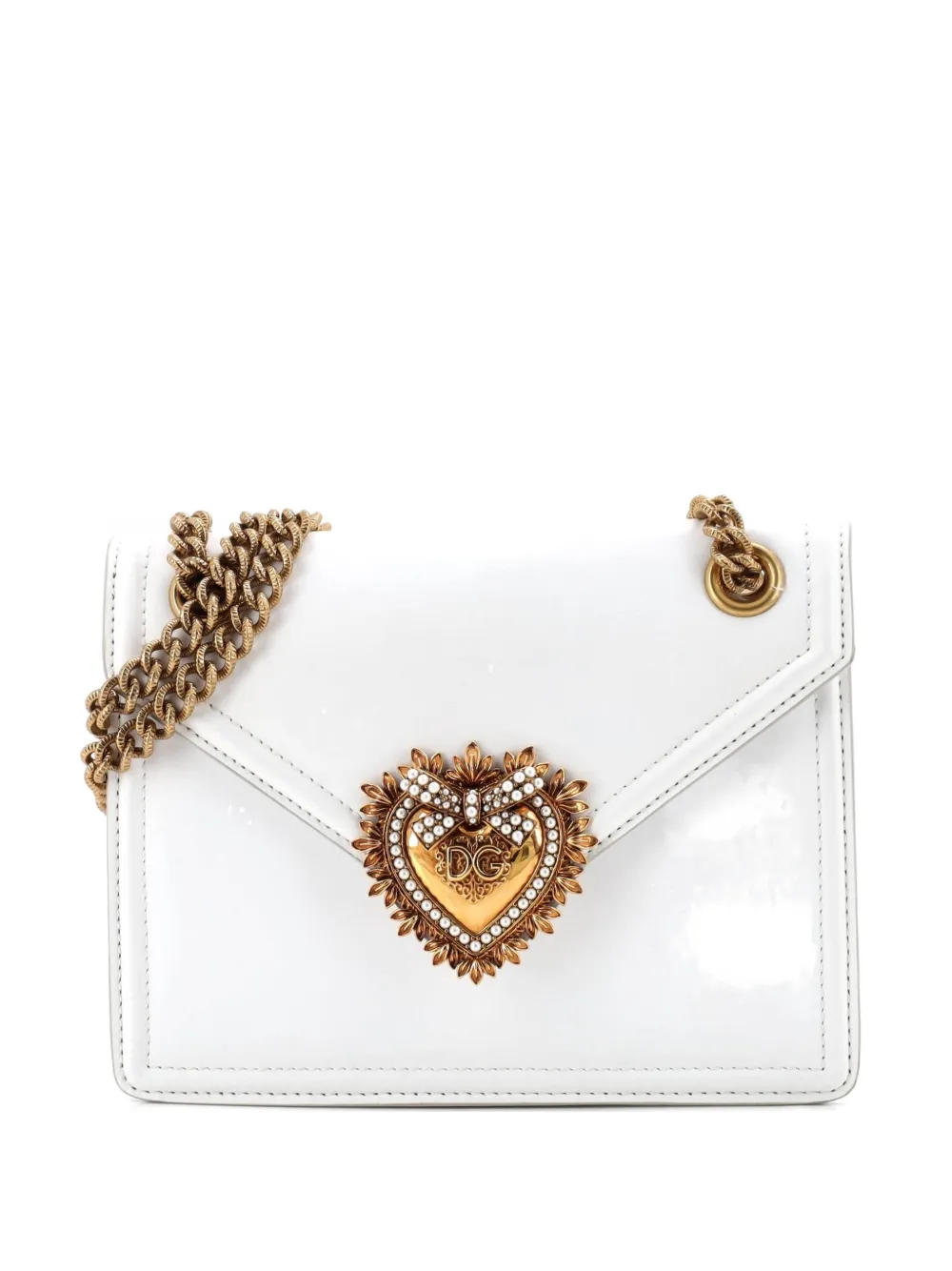 Dolce & Gabbana Pre-Owned Devotion Leather Small crossbody bag - Bianco