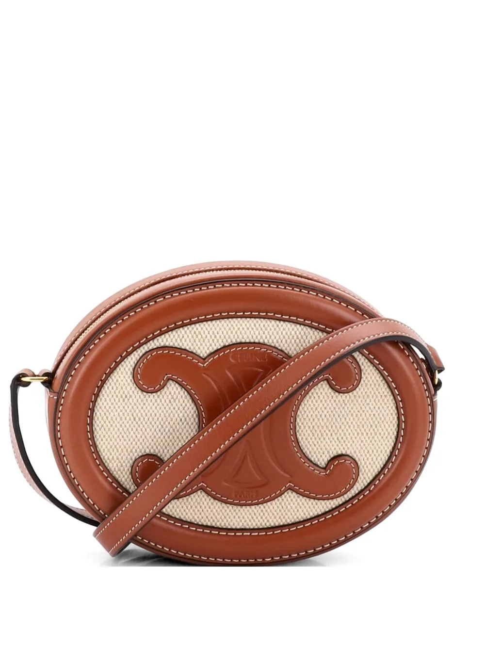 Celine Pre-Owned Borsa a tracolla Triomphe in tela e pelle - Marrone