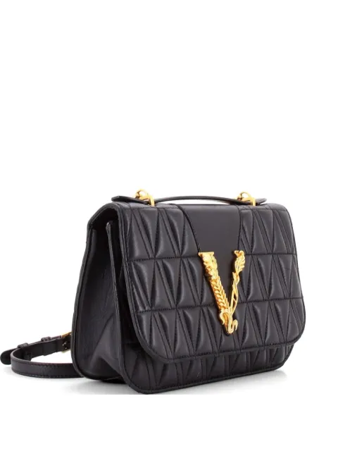 Versace Pre-Owned bolsa de hombro Virtus Flap pequeña de piel capitonada