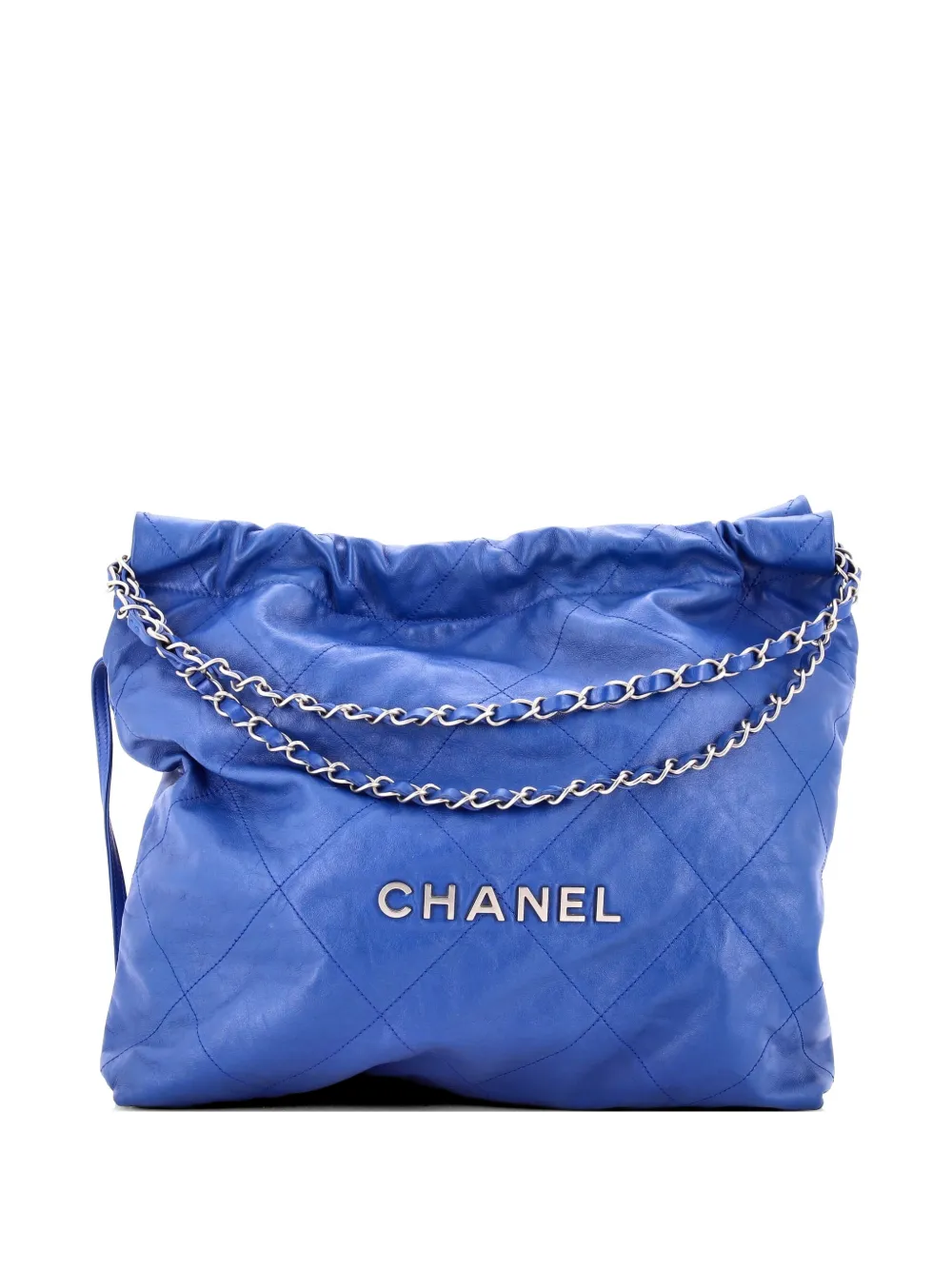 CHANEL Pre-Owned 22 Chain Quilted Calfskin Medium hobo bag - Blu