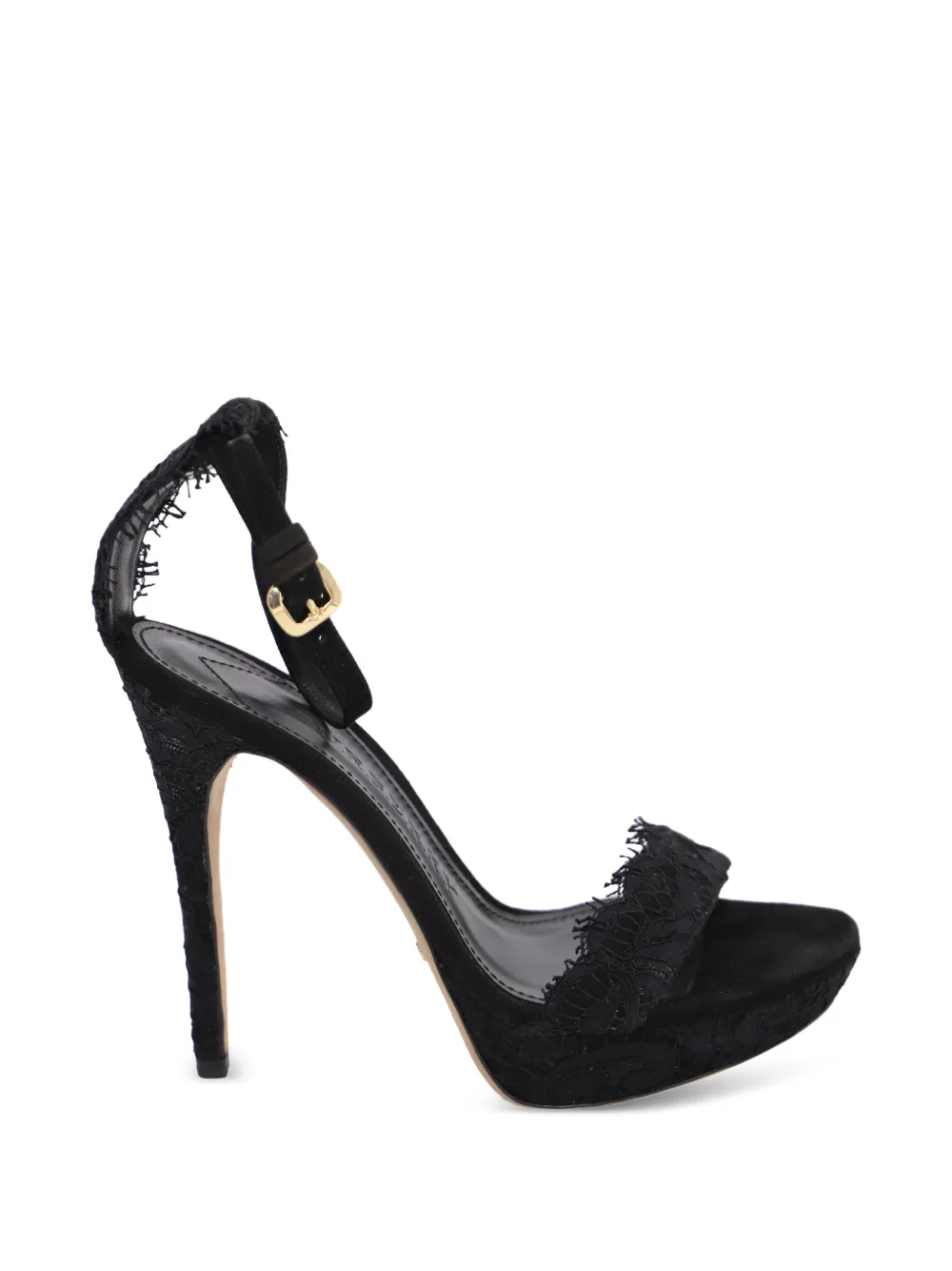 Burberry Pre-Owned Polesden lace-trim sandals - Black