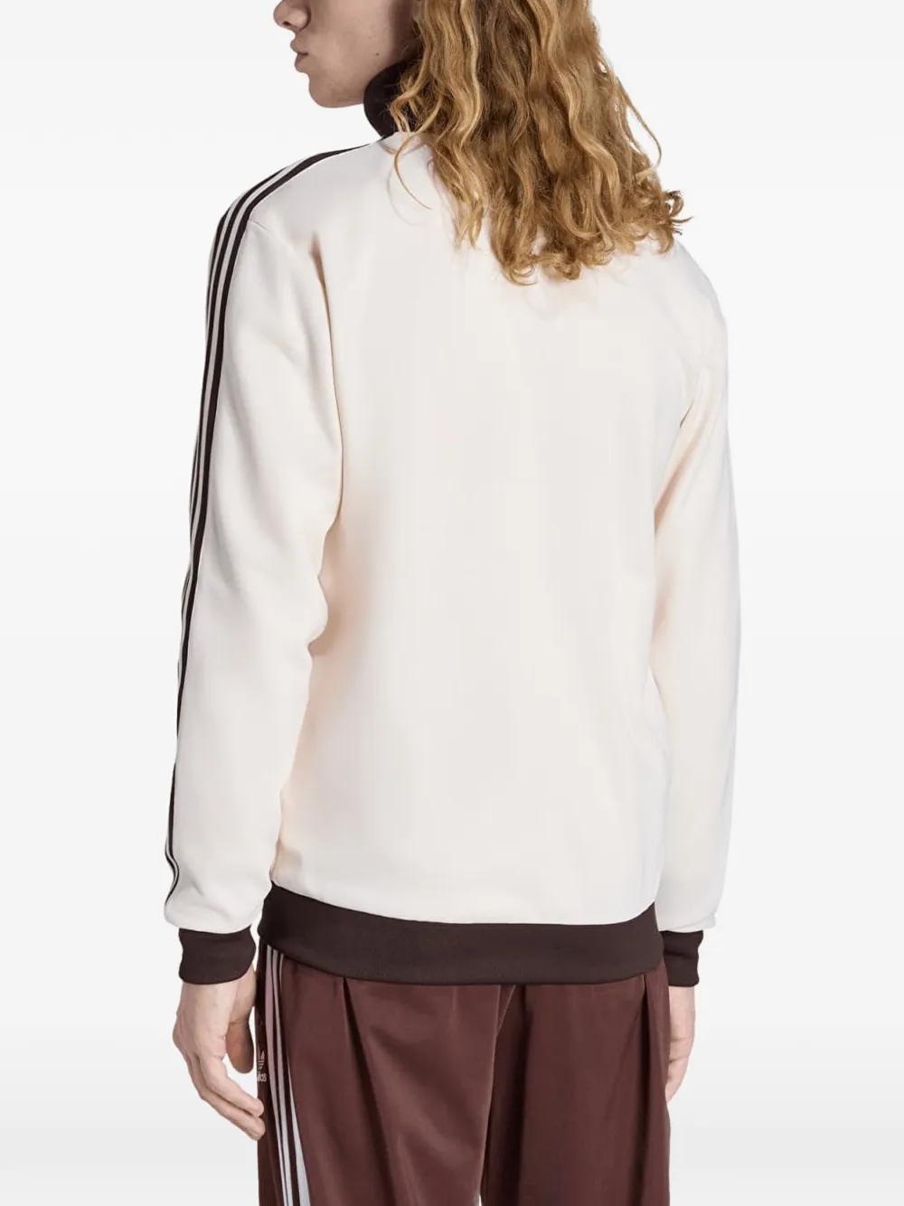 adidas Trainingsjack met geborduurd logo en rits Beige