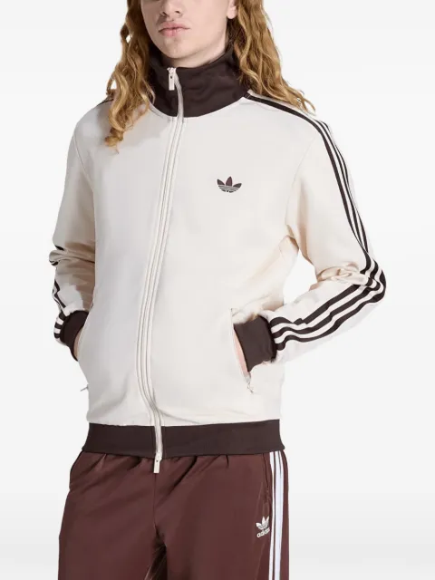 adidas logo-embroidered zipped track jacket