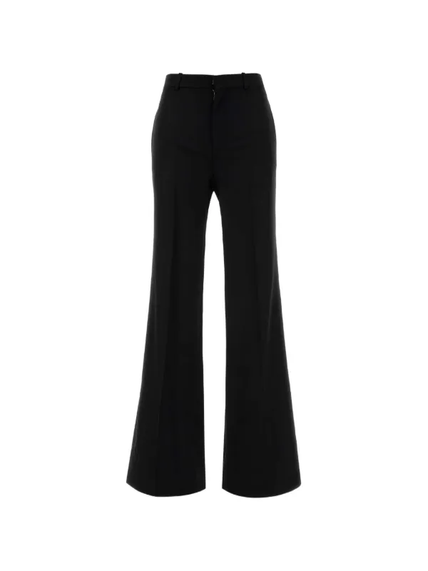 Chloé High-rise Flared Trousers in Wool Grain De Poudre in Black
