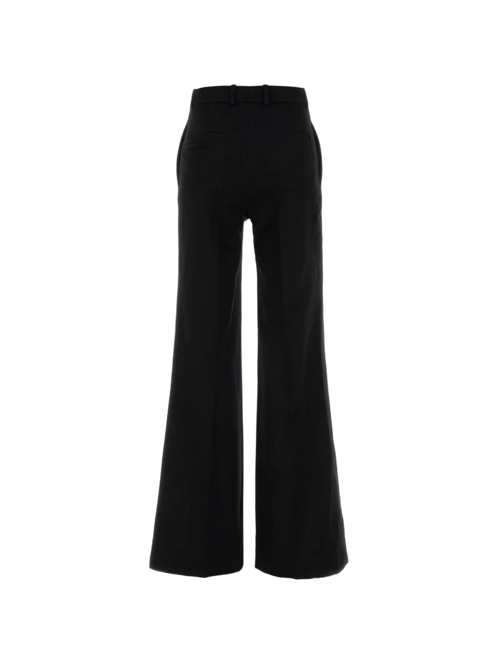Chloé High-waist flared broek van wollen grain de poudre Zwart