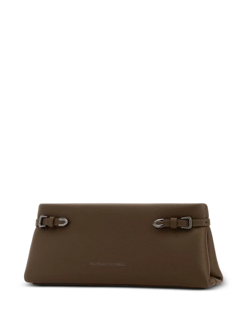 Brunello Cucinelli Mud leren clutch Bruin