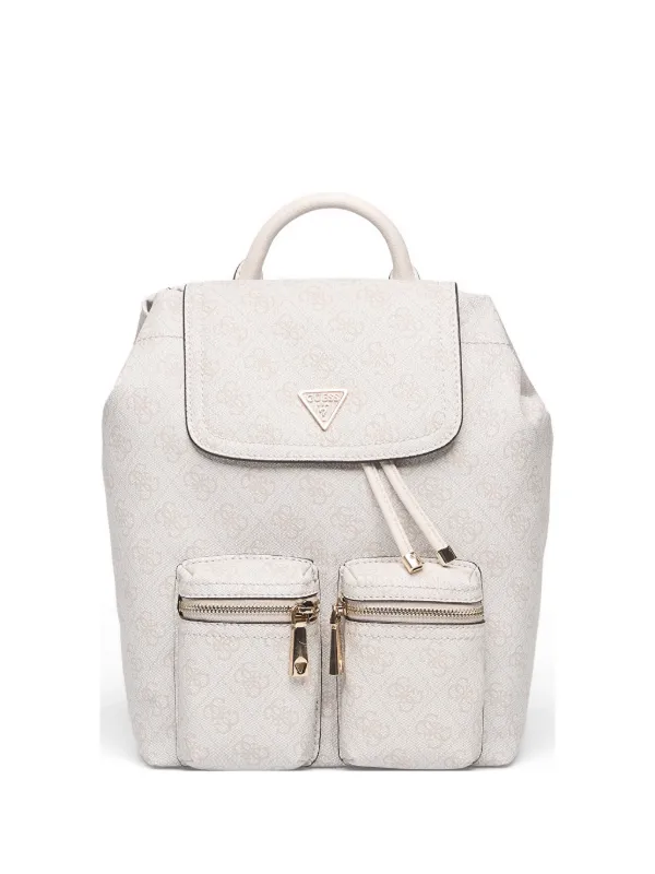 guess mini backpack grey Follie Small this backpack is perfect for everyday use and offers ample space for all essential items GUESS USA Manhattan 4G logo-print