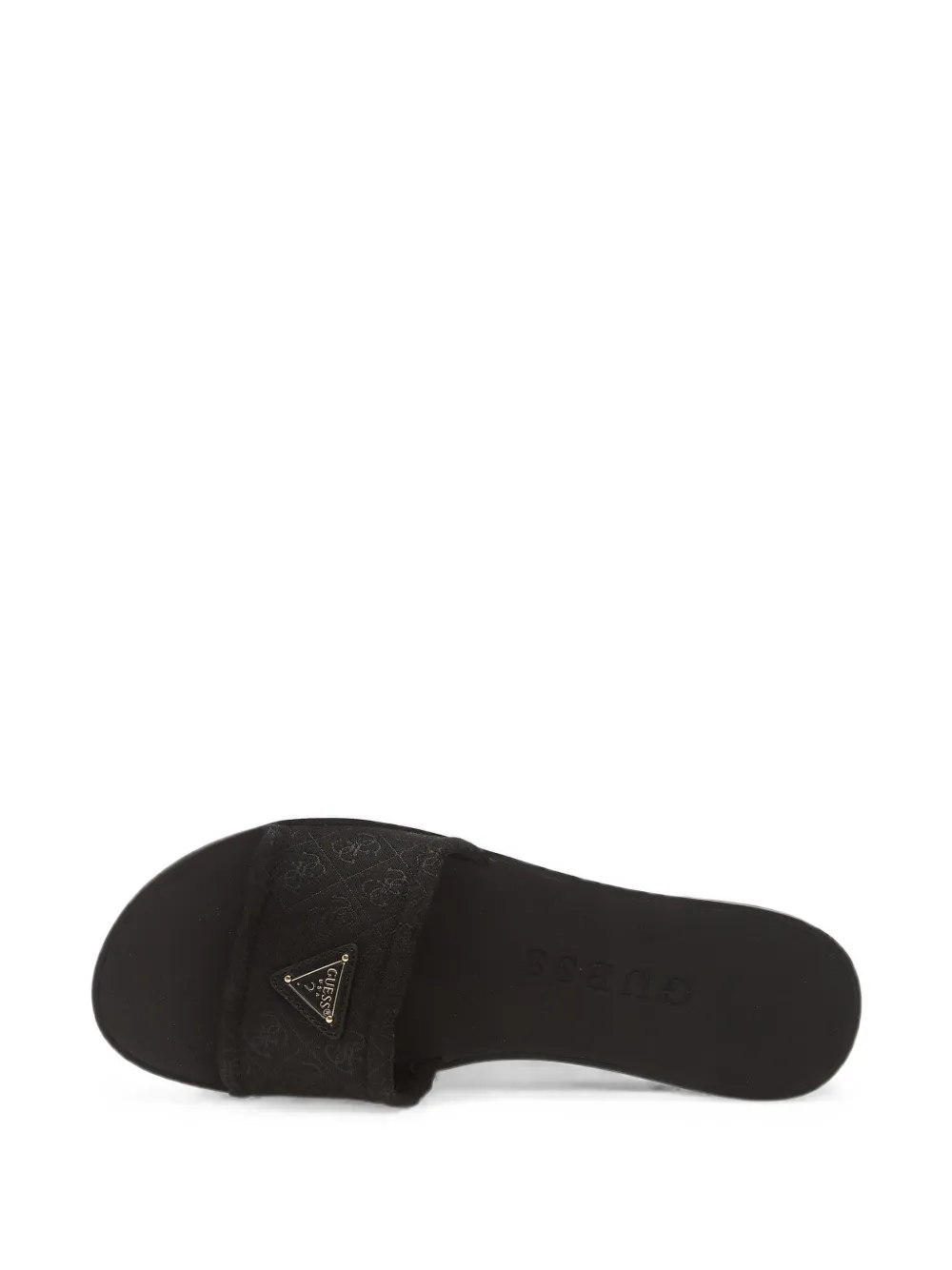 GUESS USA Elysone logo-print flat sandals Zwart