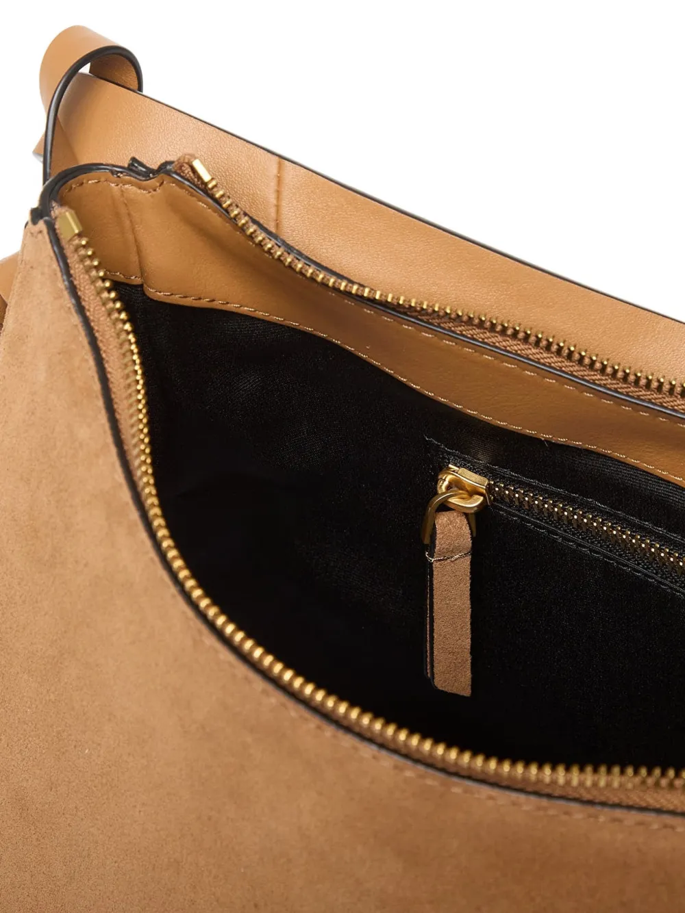 Tommy Hilfiger Suède schoudertas met metalen logo Bruin