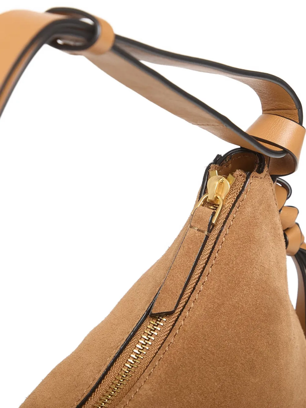 Tommy Hilfiger Suède schoudertas met metalen logo Bruin