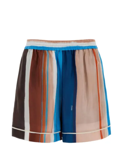 FENDI striped silk shorts
