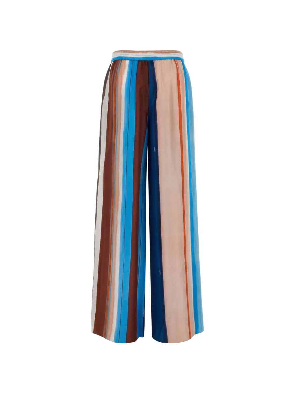 FENDI Zijden gestreepte palazzo broek Beige