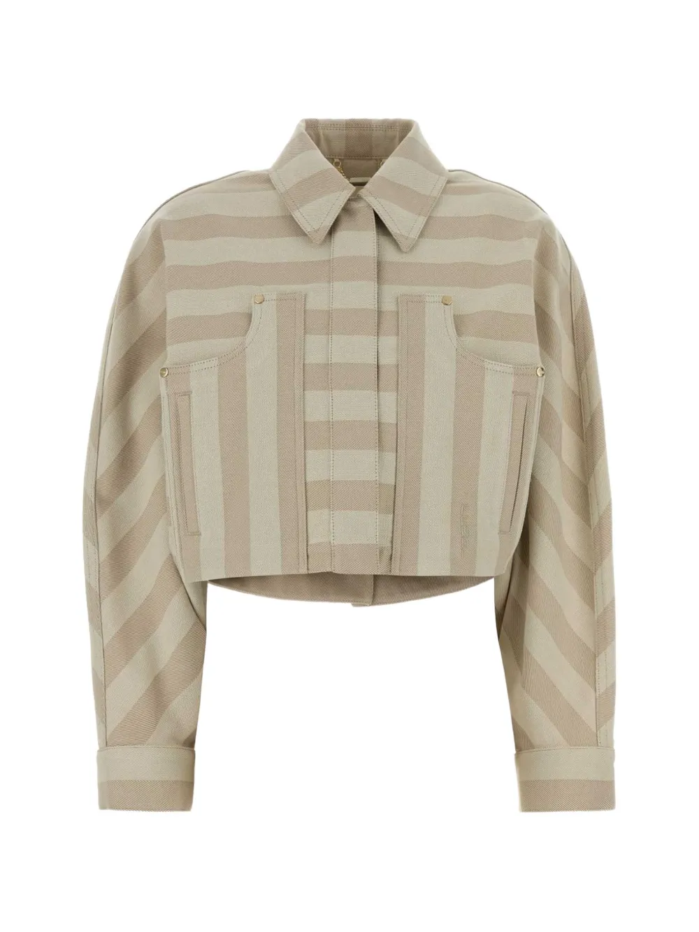 FENDI striped drill jacket - Nude