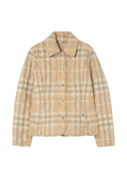 Burberry chaqueta Check de sarga de algodón con diseño acolchado