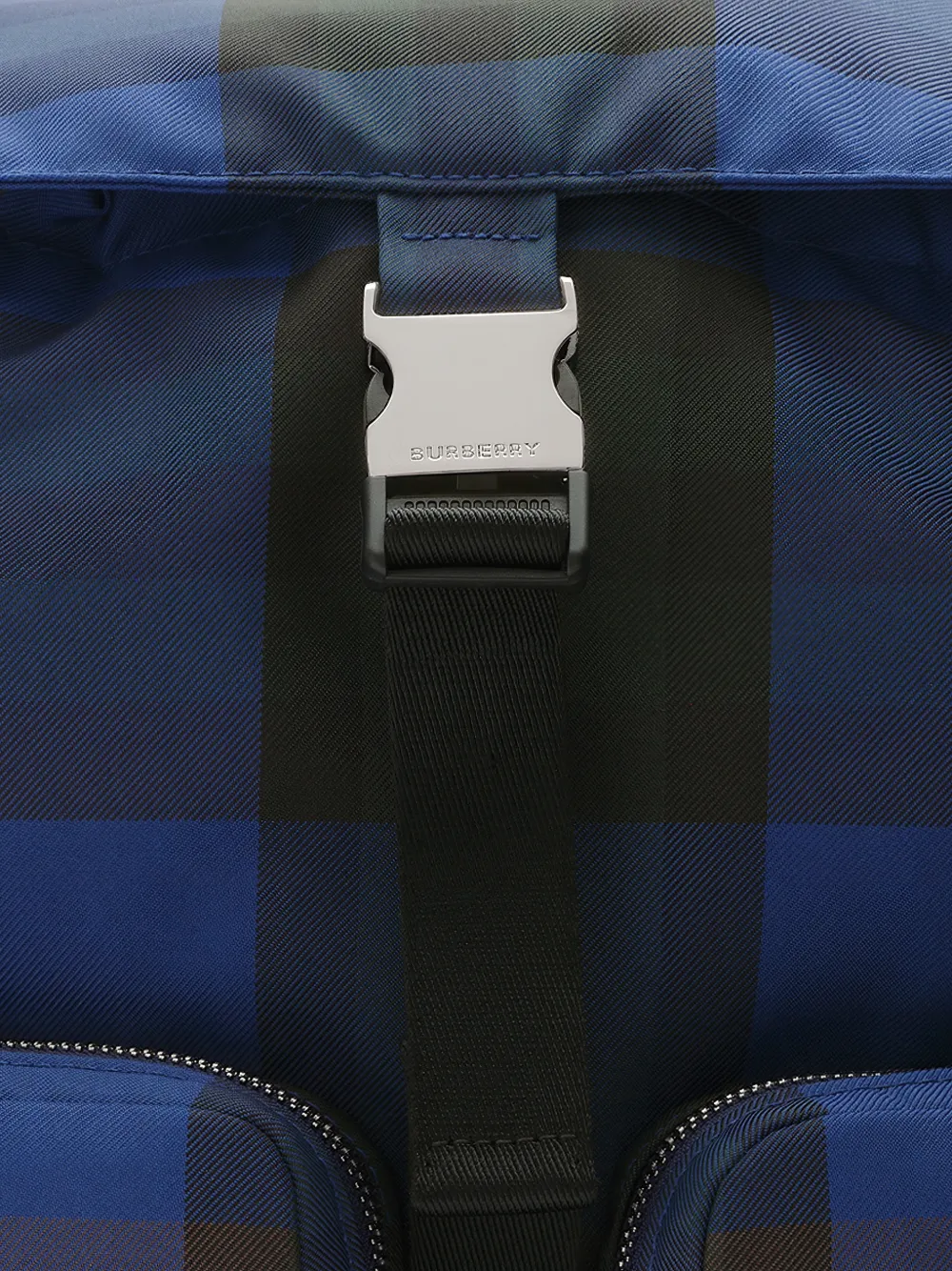  Burberry Medium Check Backpack - Bleu 