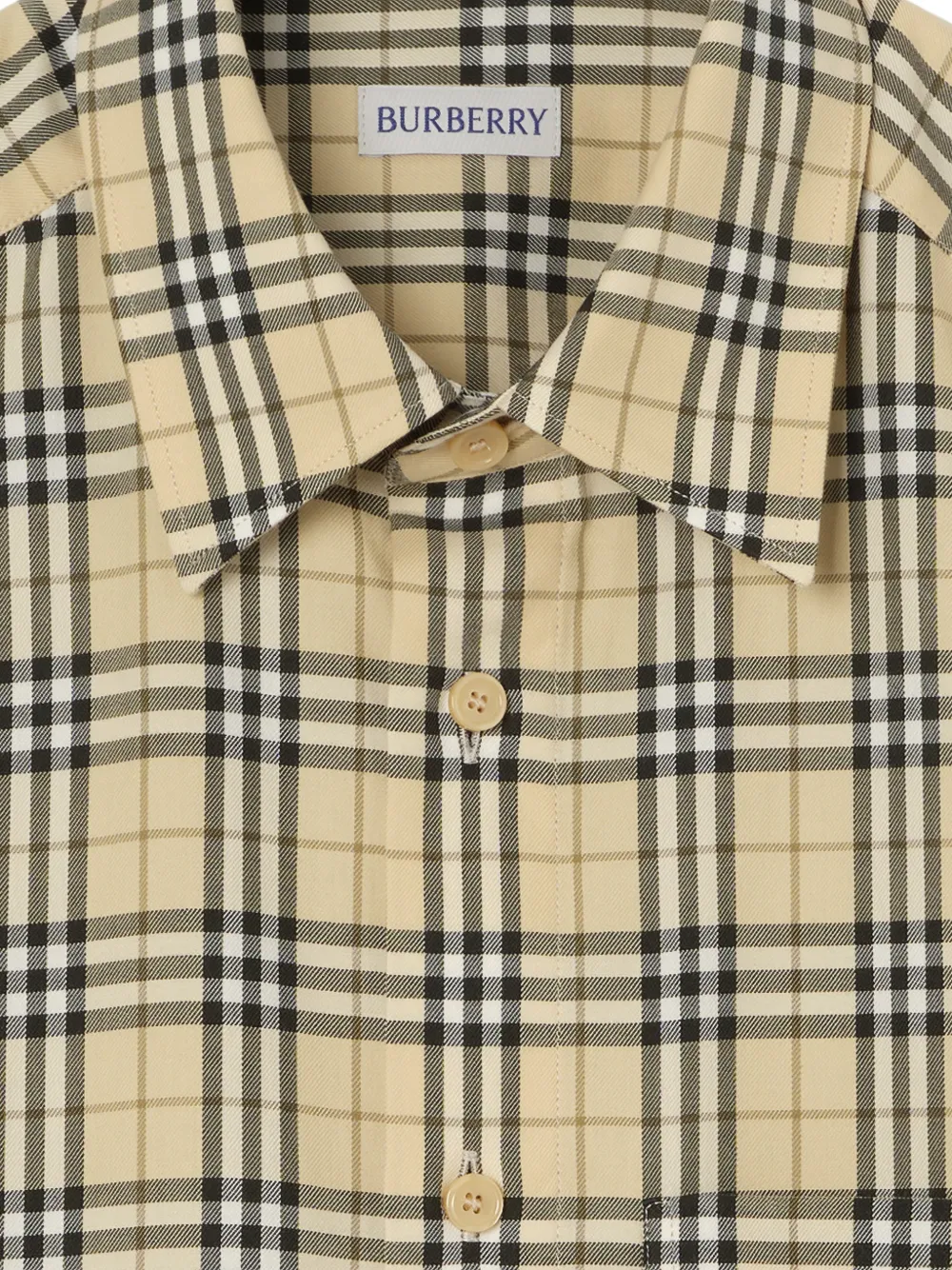Burberry Geruit overhemd Beige