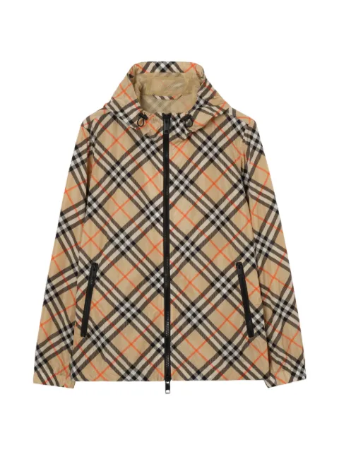 Burberry Check nylon hooded jacket