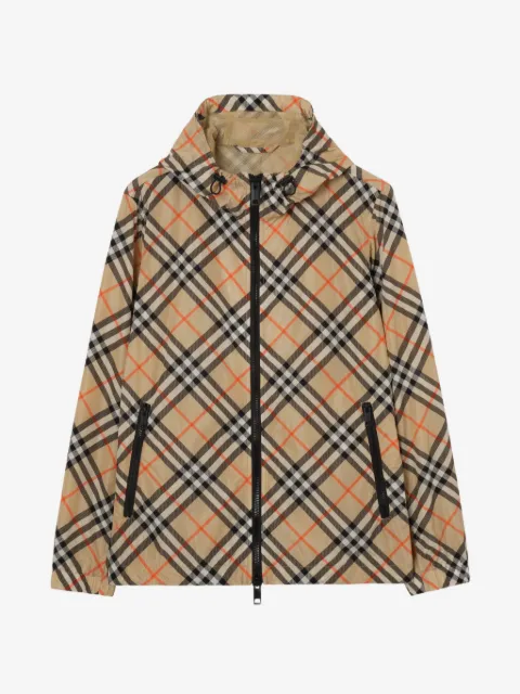 Burberry Check nylon hooded jacket
