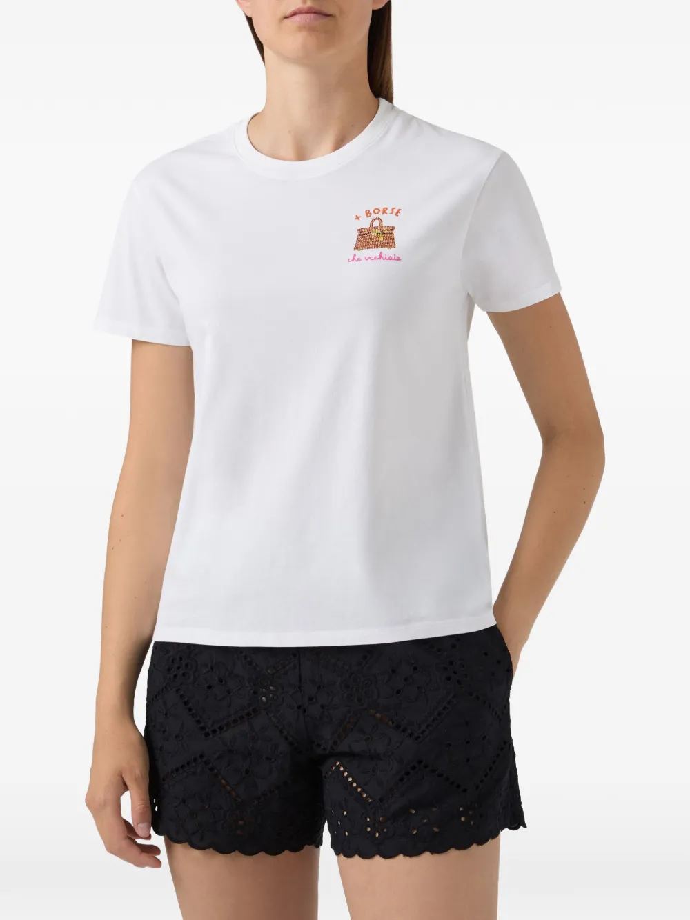 MC2 Saint Barth Verfraaid T-shirt Wit