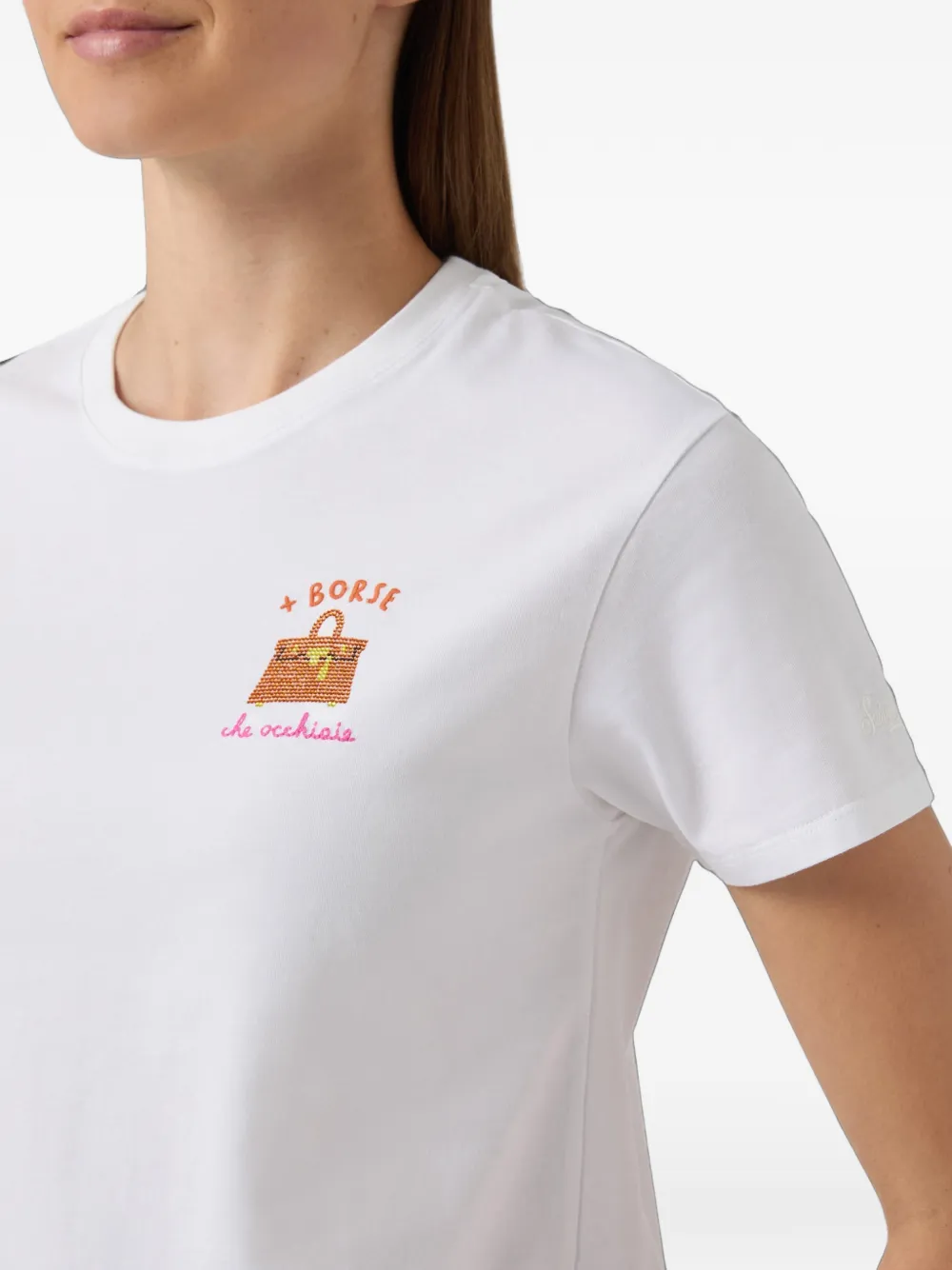 MC2 Saint Barth Verfraaid T-shirt Wit