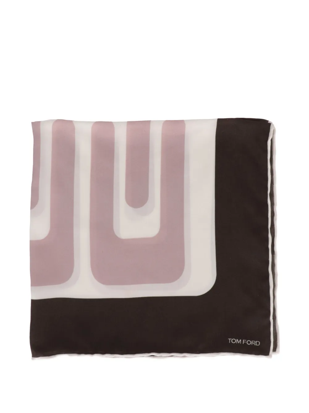 TOM FORD geometric-print pocket square - Marrone