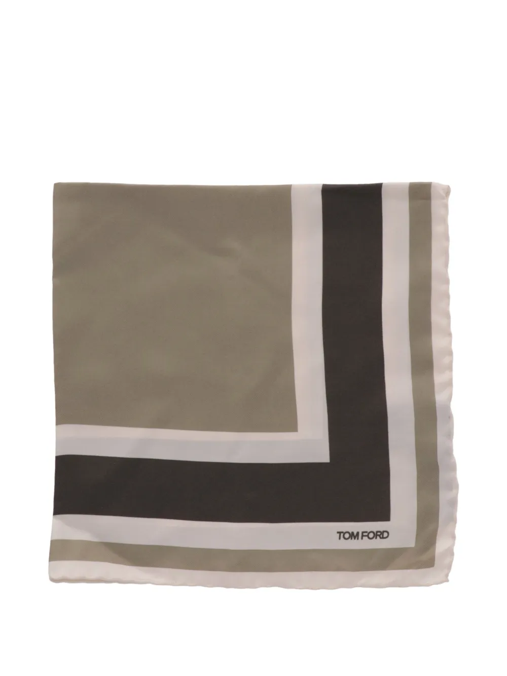 TOM FORD striped silk pocket square - Marrone