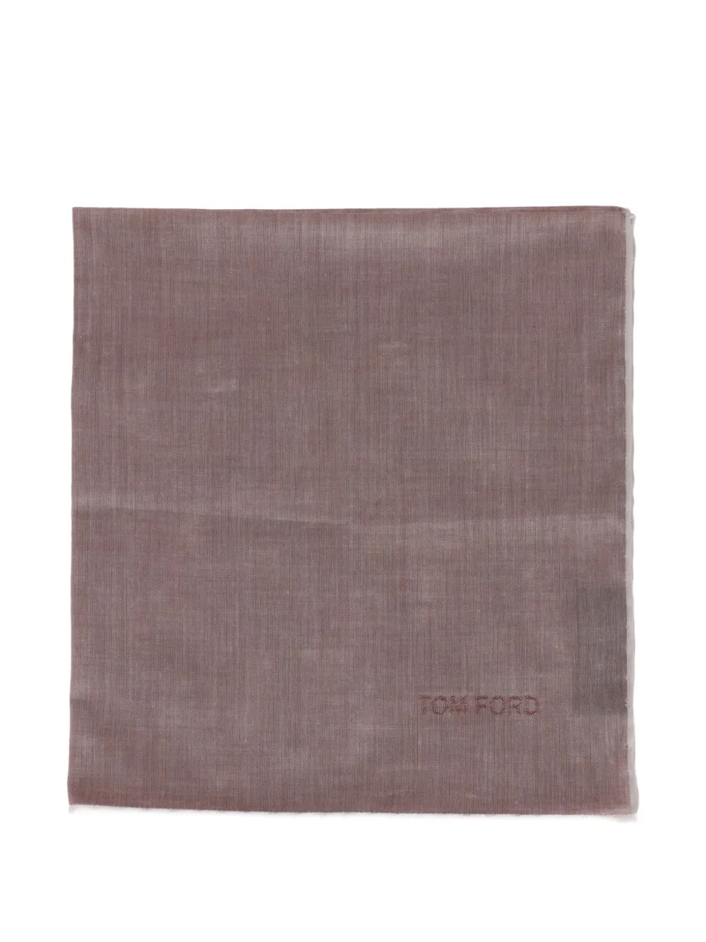 TOM FORD logo-embroidered contrast-trim pocket square - Marrone